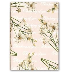 Thinking of You with Lilies - 5" x 7" Vellum Overlay Greeting Card