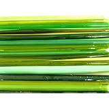 Devardi Glass COE 104 Mixed Greens 1 Lb, Lampwork, Beadmaking Glass Rods