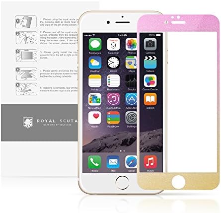 Royal Scuta Front+Back Mirror Tempered Glass Film Screen Protector for iPhone 6 Plus/6S Plus 5.5 Inch Screen (Pink for iPhone 6 Plus/6S Plus)