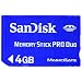 SANDISK CORPORATION SDMSPD-4096-A11 MEMORY STICK PRO DUO, 4GB