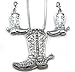 Soulbreezecollection Lucky Western Cowboy Cowgirl Boots Necklace Pendant Charm & Earrings 2-Piece Set