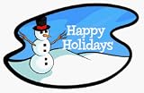Snowman on Hill Car Magnet