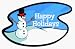 Snowman on Hill Car Magnet