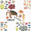 Huge Fish & Underwater Room Scene Wall Transfer Sticker