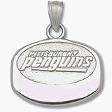 Pittsburgh Penguins 1/2 Puck Pendant - Sterling Silver Jewelry