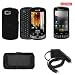 Samsung Moment M900 Combo Rubber Feel Black Protective Case Faceplate Cover + LCD Screen Protector + Rapid Car Charger + Black Horizontal Leather Pouch for Samsung Moment M900