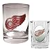 Detroit Red Wings NHL Rocks Glass & Square Shot Glass Set - Primary Logo