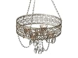 Candleholder Antique Champagne Beaded Tealight Chandelier Metal 13 X 13 X 9