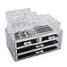 Makeup Case Acrylic Clear Cosmetic Organiser Display Box Jewelry Box Acrylic Makeup Storage 4 Drawers + Top Section