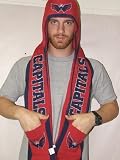 Washington Capitals 2011 Team Stripe Hooded Knit Scarf with Pockets