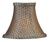 Silk Bell Shaped Chandelier Clip On Lamp Shades - Black and Silver Diamond Design - B1506