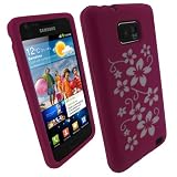 igadgitz Rosa Floreale Custodia Silicone Skin Case Cover Protezione per Samsung i9100 Galaxy S2 Smartphone Mobile Android + Protettore schermodi igadgitz