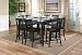 9pcs Contemporary Black Counter Height Dining Table & 8 Stools Set