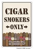 CIGAR SMOKERS ONLY ~Sign~ room shop humidor cuban
