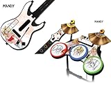Protective skins for Guitar Hero 4 "World Tour" Guitar and Drum Set - fits  ....