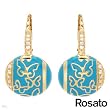 ROSATO Made in Italy Stylish Earrings With 0.50ctw Cubic zirconia Made of Blue Enamel and 14K/925 Gold plated Silver. Total item weight 6.0g Length 25mm