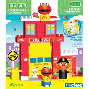 Sesame Street Neighborhood Collection Fire House Building Set by 