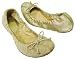 COACH JILLY SIGNATURE GOLD BALLET FLATS SHOES NEW