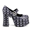 4 1/2 Inch Gothic Shoes Platform Sexy Shoes Skull & Cross Bones Mary Jane Pump Shoes Chunky Heel
