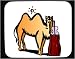 Decorated Mouse Pad with camel, thirst, pop, bottle, drinking