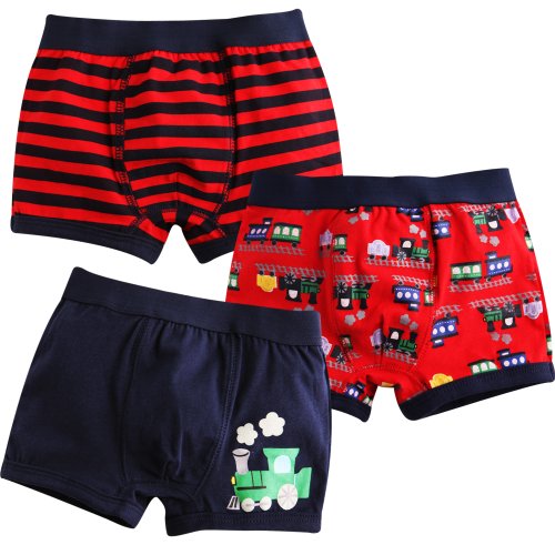 Vaenait Baby 2T-7T Kids Boys Boxer Briefs 3-Pack Set Choo Choo Train L