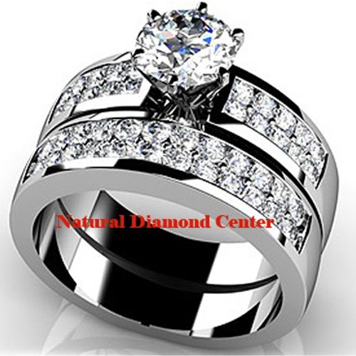 14k 3.80Ct Stunning Round Cut Diamond Wedding