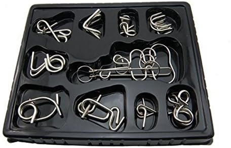 Brain Teaser Metal IQ Puzzle, Set of 10 by KAILIMENG
