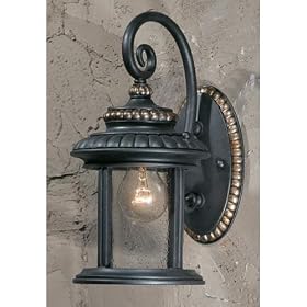 Triarch 75390-16 Outdoor Sconce, Lava Stone Gold and Silver
