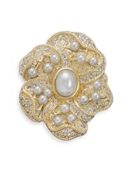 14 Karat Gold Plated Floral Design Fashion Pin