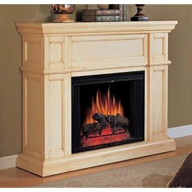 Classic Flame 28WM426NAW-0403 28 Inch Artesian Electric Fireplace - Mantel and Electric Insert - New Antique White