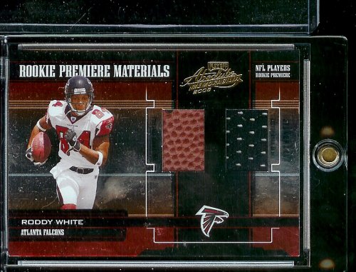 2005 Absolute Memorabilia Roddy White Rookie Premiere Materials 423/750 Jersey/Football Card - Mint Condition - Shipped In Protective Display Case Atlanta Falcons Football Card - Mint Condition - Shipped In Protective Display Case