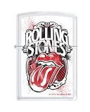 Zippo Rolling Stones Logo White Matte Lighter, 3650