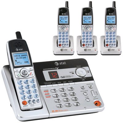 AT&T 5.8 GHz Black Digital 4 Handset Answering System (E5924)