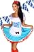 Dirndl blau/weiß, Größe:L/XL