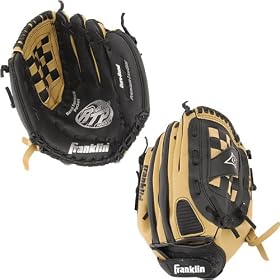 <b>Franklin 11.5 inch RTP Black/Tan PVC Baseball Glove RHT</b>