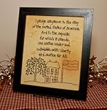 Americana stitchery wall decor Pledge of Allegiance