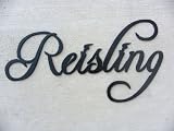 Reisling Wine Word Black Metal Wall Art Home Decor