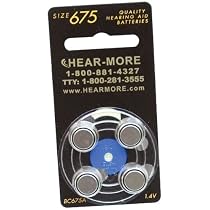 Hear-More Quality Hearing Aid Batteries by Rayovac - Size 675 (Package of 4)