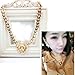 Fashion Lion Head Gold Tone Necklace Chunky Choker Chain Pendant