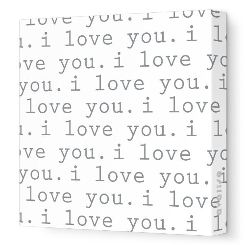 Avalisa Stretched Canvas Nursery Wall Art, I Love You, Gray, 18″ x 18″