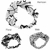 L. Erickson USA HeadScarf - Black/White 100% Silk Print