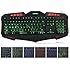 Masione Domineering LED USB Gaming Keyboard with 7 Adjustable Colorful Backlights