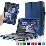 ASUS Transformer Book T100HA Case, Infiland Premium PU Leather Keyboard Portfolio Stand Cover Case For ASUS Transformer Book T100HA 10.1