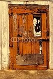 Wallmonkeys Peel and Stick Wall Decals - Old Orange Door - 72