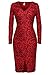 ANGVNS Womens Long Sleeves Printed Bodycon Stretchy Midi Dress