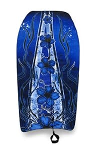 Blue Hibiscus Flower Tribal Print Body Board 41 in.