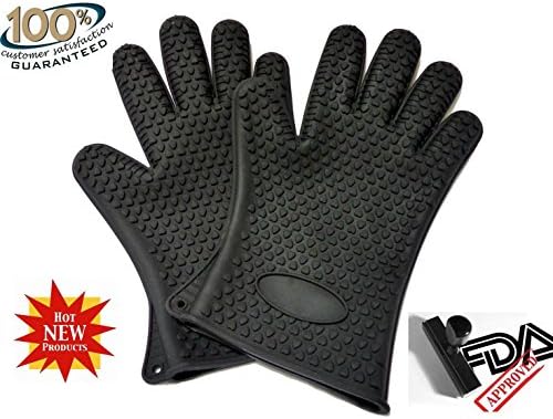 ★ CLOSE OUT SALE! ★ #1 VALUE ★ PREMIUM SILICONE Kitchen & BBQ GLOVES (Set of 2 Gloves) - Heat/Cold Resistant, Use for Cooking, Baking, BBQ, Frozen Food. Dishwasher Safe, Bpa-Free and FDA Approved: Handle Cold and Hot Cooking Utensils/Pots. Keep Hands Comfortable & Clean. Made of High Quality Silicone. Great for Cooking, Baking, BBQ Grills, Smokers & Camping. Buy These Great Value Silicone Heat/Cold Resistant Gloves Today, Makes a Great Gift! Amazon Shipping & Customer Service Guarantee!