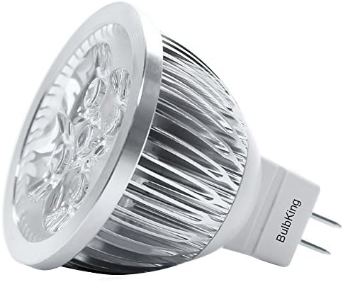 Bulb King M16 Led Bulb GU5.3, 12V, 4W 100% Aluminum Reflector,Dimmable, 450lm,50W Halogen Equivalent 3200K Warm White,Spotlight, Recessed Lighting, Track Lighting,