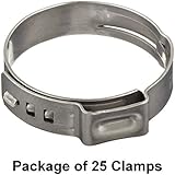 Size 1/2" (13.3 mm), Oetiker Stepless&reg; Ear Clamps, Single Ear Hose Clamps, 7 Pack Sizes Available (25)