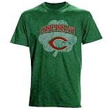 MLB Majestic Threads Cincinnati Reds St. Patrick's Day Tri-Blend Crew T-Shirt - Green (Small)